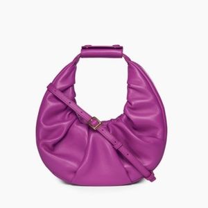 Staud Mini Soft Moon Bag, Berry
